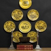 GROUP OF SIX FRENCH YELLOWARE
