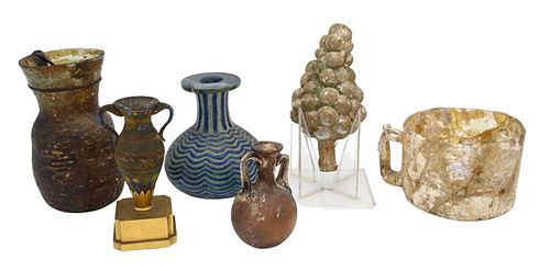 GROUP OF SIX GLASS ANTIQUITIESGroup