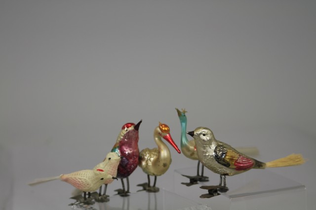GROUP OF SIX GLASS BIRDS Germany