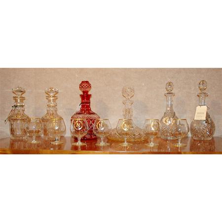 Group of Six Glass Decanters