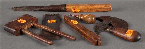 Group of six hand tools including a
