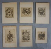 GROUP OF SIX HERALDIC BOOKPLAT