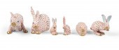 GROUP OF SIX HEREND PORCELAIN