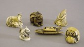 Group of Six Ivory and Bone Ne