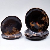 GROUP OF SIX JAPANESE LACQUERE