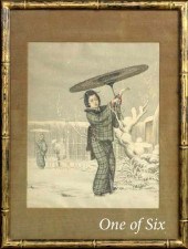 Group of Six Japanese Painting