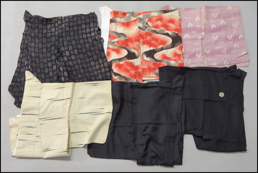 GROUP OF SIX KIMONOS. Condition: No