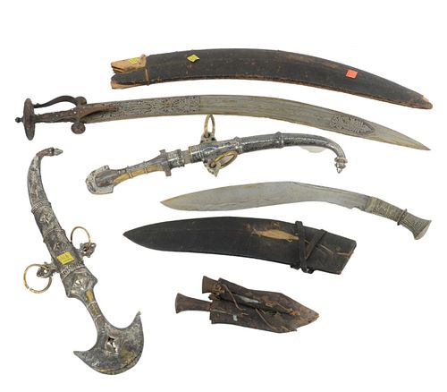 GROUP OF SIX KNIVES AND DAGGERS