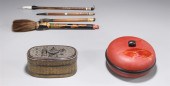 Group of six lacquer boxes and