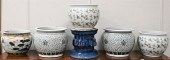 GROUP OF SIX LARGE CERAMIC ORI