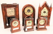 GROUP OF SIX MANTEL CLOCKS TO