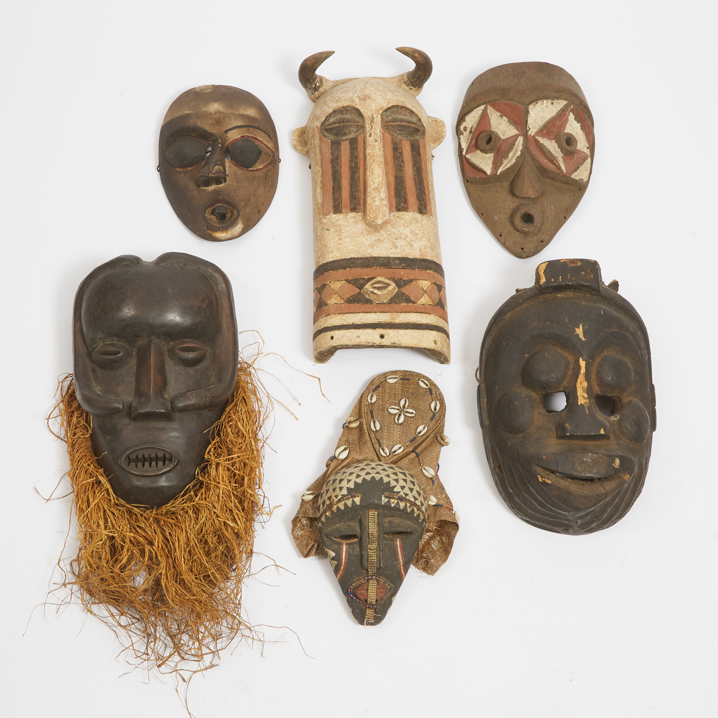 Group of Six Masks, 20th century 