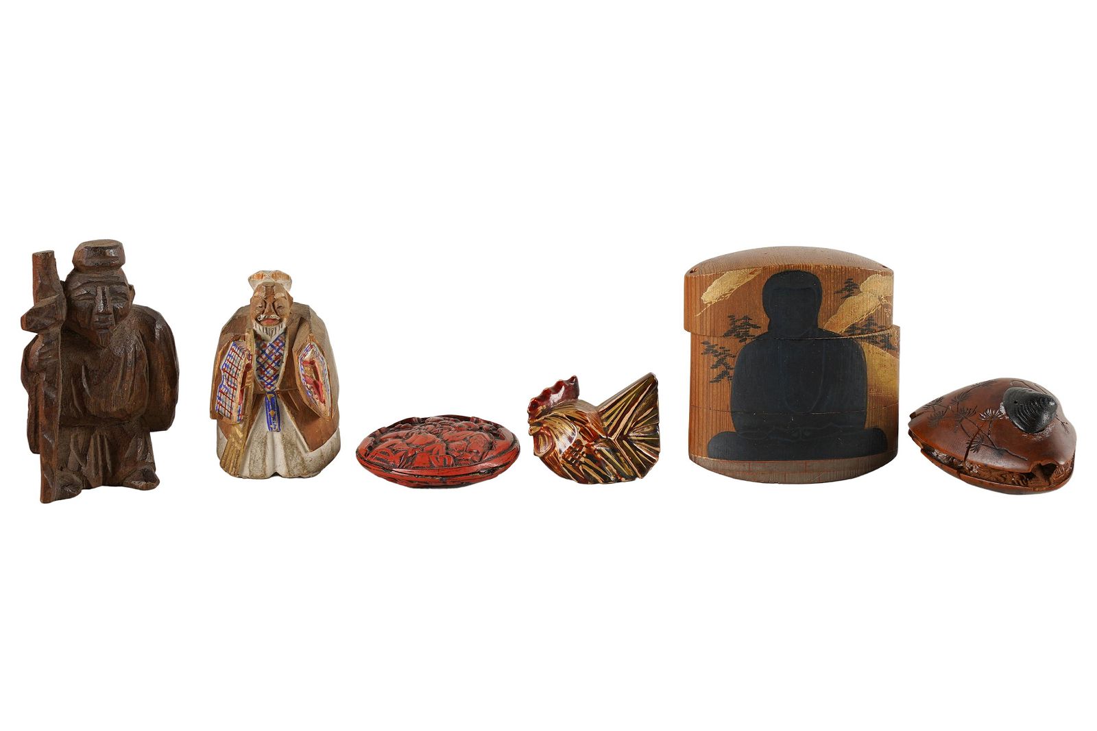 GROUP OF SIX MINIATURE ASIAN