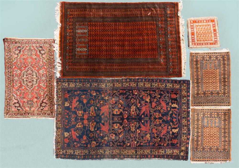 GROUP OF SIX ORIENTAL WOOL RUGS