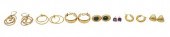 GROUP OF SIX PAIRS OF 14 KARAT
