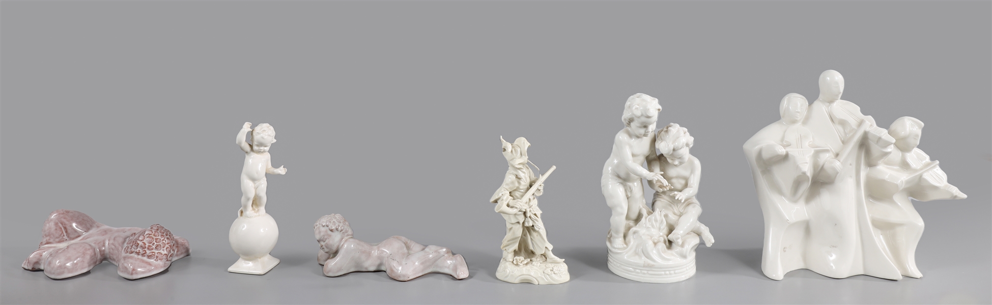 Group of six porcelain and
