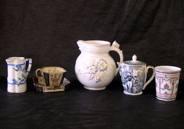 Group of Six Pottery Pieces, 