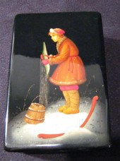 Group of six Russian lacquer b