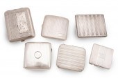 GROUP OF SIX SILVER AND METAL