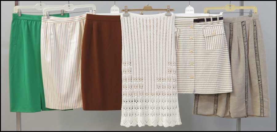 GROUP OF SIX SKIRTS. Including