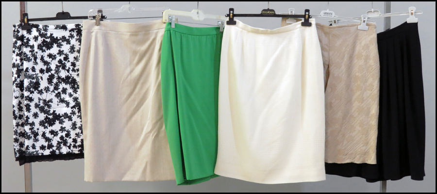 GROUP OF SIX SKIRTS. Including