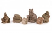 GROUP OF SIX SMALL CAST STONE