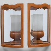 GROUP OF SIX STAINED WOOD AND