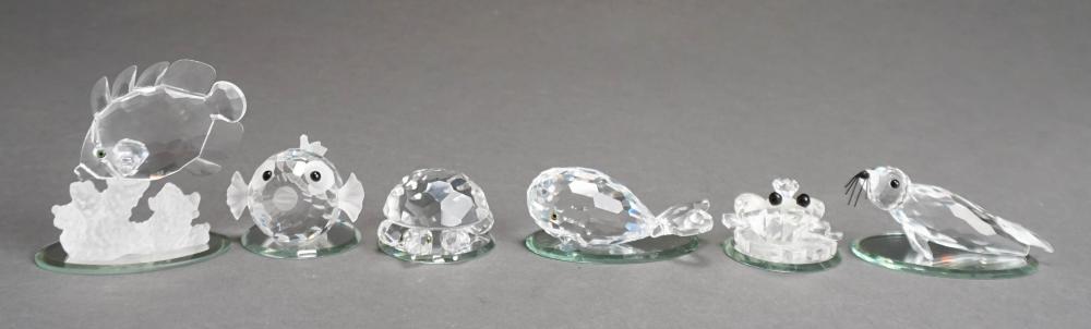 GROUP OF SIX SWAROVSKI CRYSTAL FISH
