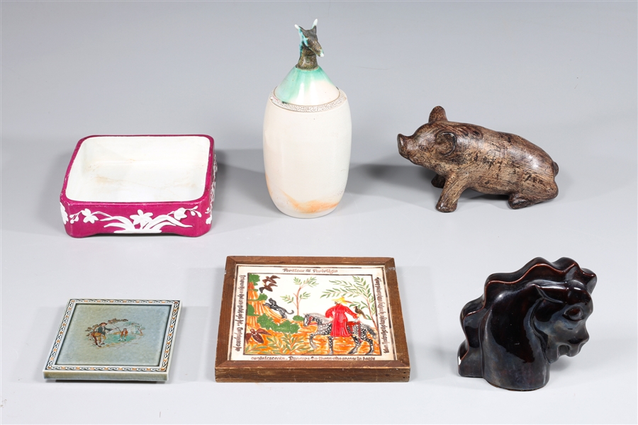 Group of six various antique