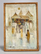 Group of six vintage artworks;