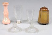 Group of six vintage glass col