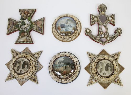 GROUP OF SIX VINTAGE SHELL