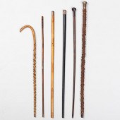 GROUP OF SIX WALKING STICKSCom