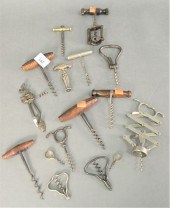 GROUP OF SIXTEEN CORKSCREWS, T