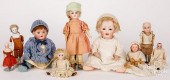 GROUP OF SMALL BISQUE HEAD DOL