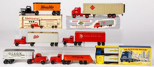 GROUP OF SMALL TRACTOR TRAILER