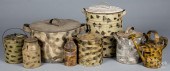 GROUP OF SMOKE DECORATED TIN,