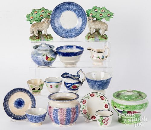 GROUP OF SPATTERWARE, 19TH