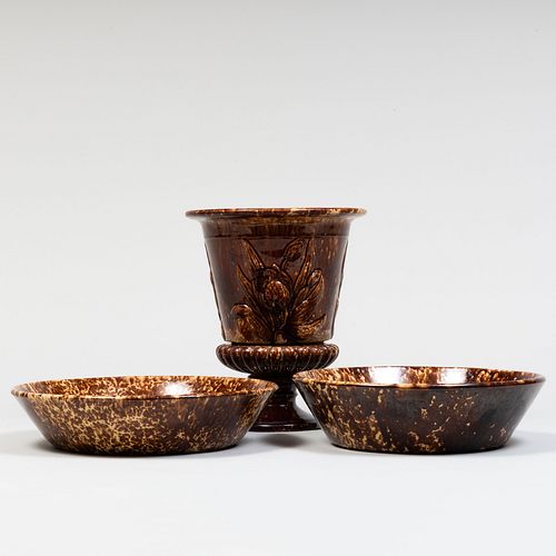 GROUP OF SPECKLE GLAZED POTTERY