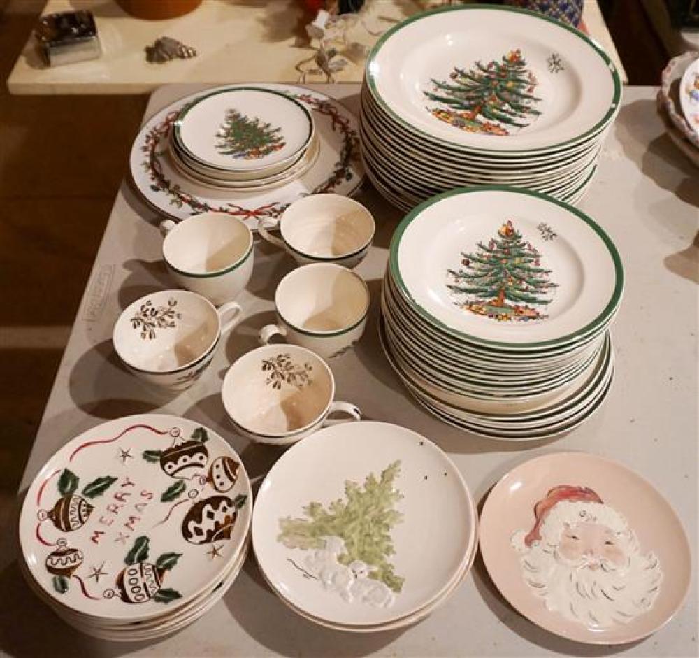 GROUP OF SPODE CHRISTMAS TREE