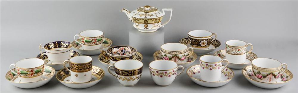 GROUP OF SPODE CUPS AND SAUCERS AND