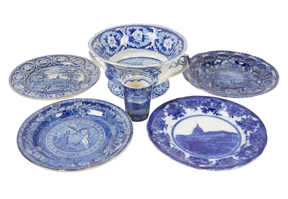 GROUP OF STAFFORDSHIRE BLUE