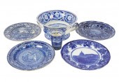 GROUP OF STAFFORDSHIRE BLUE HI
