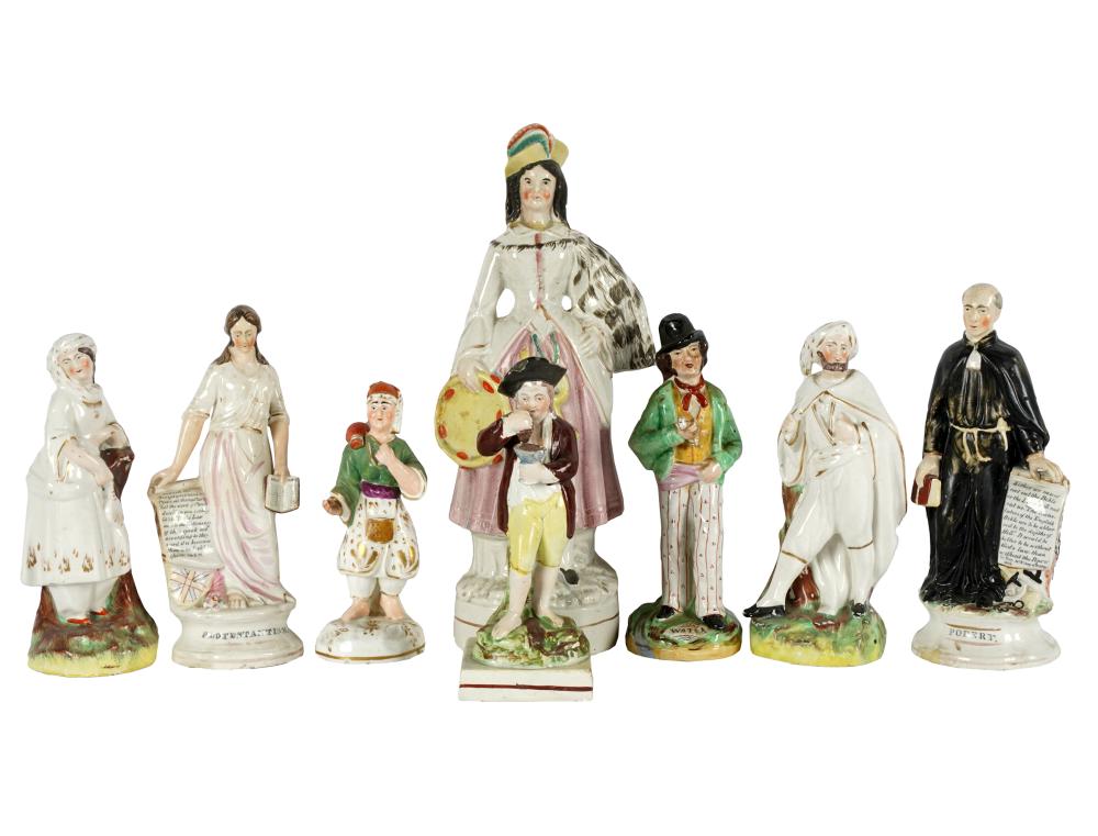 GROUP OF STAFFORDSHIRE POTTERY