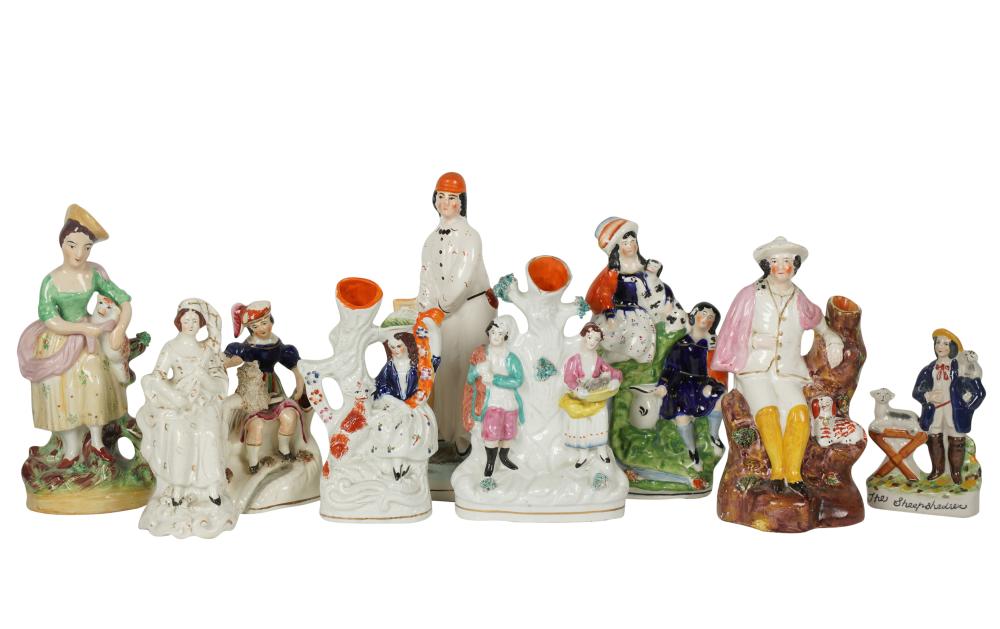 GROUP OF STAFFORDSHIRE POTTERY