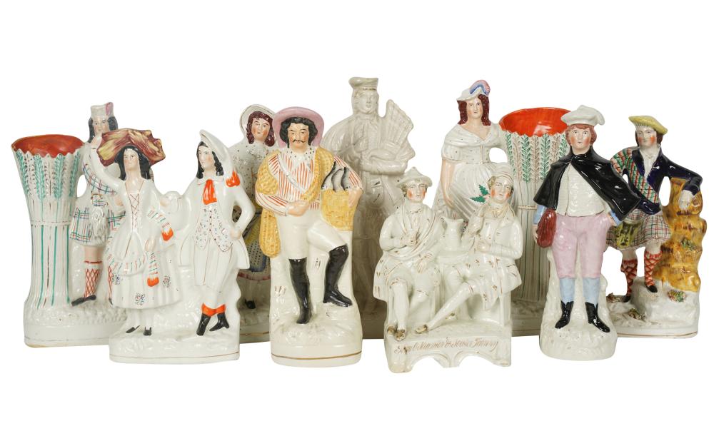 GROUP OF STAFFORDSHIRE POTTERY