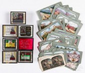 GROUP OF STEREOVIEWS AND GLASS