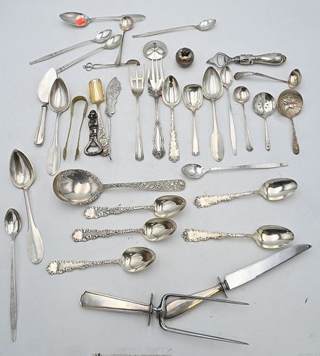 GROUP OF STERLING AND COIN SILVER