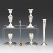 GROUP OF STERLING CANDLEHOLDER