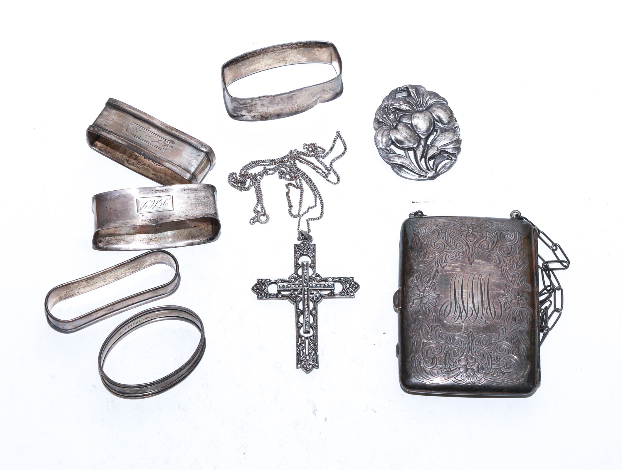 GROUP OF STERLING OBJETS DE VERTU